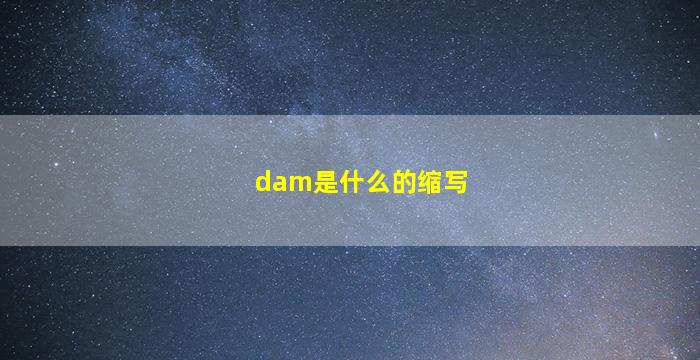 dam是什么的缩写
