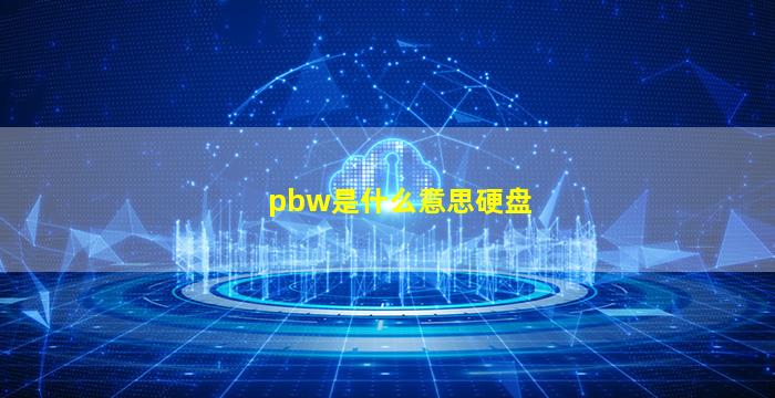 pbw是什么意思硬盘